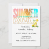 Zwembad Party Zomer Eten Vrienden Familie Verjaard Kaart (Voorkant)