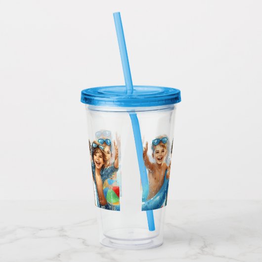 Zwembad Party Zomer Fun Pool Party Acryl Drinkbeker (Links)