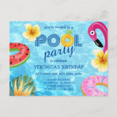 Zwembad Party Zomer Fun Water Verjaardag Uitnodiging Briefkaart (Voorkant)