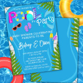 Zwembad Party Zomer Genderneutraal Baby shower Kaart