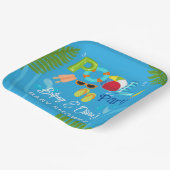 Zwembad Party Zomer Jongen Baby shower Papieren Bordje (Gebogen)