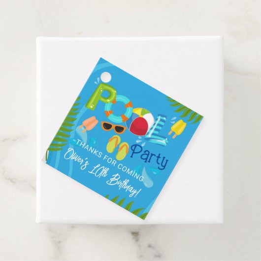 Zwembad Party Zomer Jongen Verjaardagsfeest Bedankjes Labels (In situ)