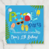 Zwembad Party Zomer Jongen Verjaardagsfeest Bedankjes Labels (Voorkant)