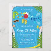 Zwembad Party Zomer Jongen Verjaardagsfeest Kaart (Voorkant)