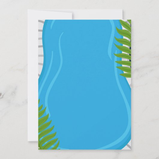 Zwembad Party Zomer Jongen Verjaardagsfeest Kaart (Achterkant)