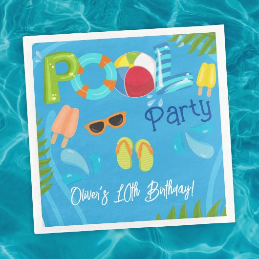 Zwembad Party Zomer Jongen Verjaardagsfeest Servet
