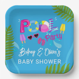 Zwembad Party Zomer Meisje Baby shower Papieren Bordje