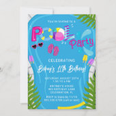 Zwembad Party Zomer Meisje Verjaardag Party Uitnod Kaart (Voorkant)