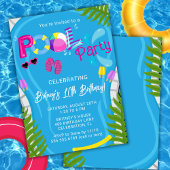 Zwembad Party Zomer Meisje Verjaardag Party Uitnod Kaart