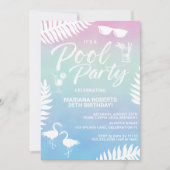 Zwembad Party Zomer Verjaardag Party Uitnodiging (Voorkant)