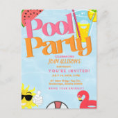 Zwembad Party Zomer Verjaardag uitnodiging Waterme (Voorkant)