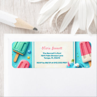 Zwembad Party Zomer Water Etiket