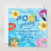 Zwembad Party Zomer Water Fun Verjaardag Kaart (Voorkant)