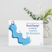 Zwembad Party Zomer Zwemmen Water Slide Uitnodigin Kaart (Staand voorkant)