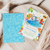 ZWEMBAD PARTY Zwemmen Jongen Verjaardag Pool Party Kaart