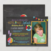 Zwembad Party Zwemmen Verjaardag Splash Foto Uitno Kaart (Voorkant / Achterkant)