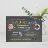 Zwembad Party Zwemmen Verjaardag Splish Splash Uit Kaart (Staand voorkant)
