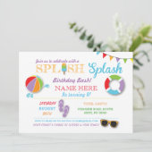 Zwembad Party Zwemmen Verjaardag Splish Splash Uit Kaart (Staand voorkant)