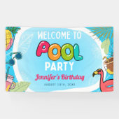 Zwembad Party Zwemmen Verjaardag Welkomstbord Bann Spandoek (Horizontaal)