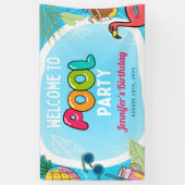 Zwembad Party Zwemmen Verjaardag Welkomstbord Bann Spandoek (Verticaal)