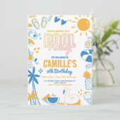 Zwembad Party Zwemverjaardag Kaart (Staand voorkant)