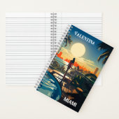 Zwembad patio bij zonsopgang met uitzicht op Miami Notitieboek (Binnen)