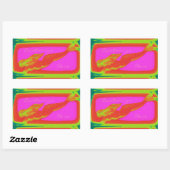 zwembad roze rechthoekige sticker (Vel)