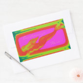 zwembad roze rechthoekige sticker (Envelop)