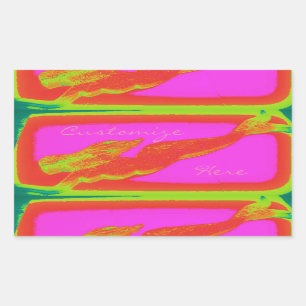 zwembad roze rechthoekige sticker