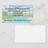 Zwembad Scherm Reparatie Eenvoudig Visitekaartje (Voorkant / Achterkant)