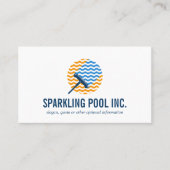 Zwembad Schoonmaak logo Reparatie diensten profess Visitekaartje (Voorkant)