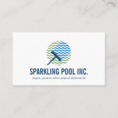 Zwembad Schoonmaak logo Reparatie diensten profess Visitekaartje (Voorkant)