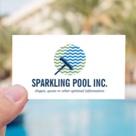 Zwembad Schoonmaak logo Reparatie diensten profess Visitekaartje