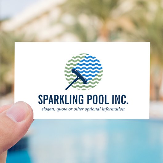 Zwembad Schoonmaak logo Reparatie diensten profess Visitekaartje