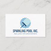 Zwembad Schoonmaak logo Reparatie diensten profess Visitekaartje (Voorkant)
