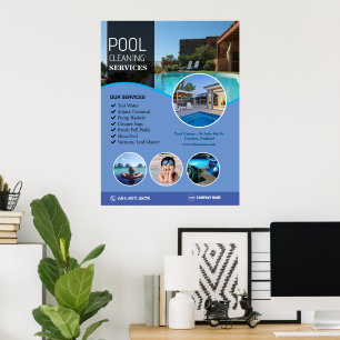 Zwembad schoonmaakdiensten Aangepast Poster