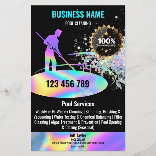 Zwembad schoonmaakdiensten Zwembad Onderhoud en re Flyer (Voorkant)