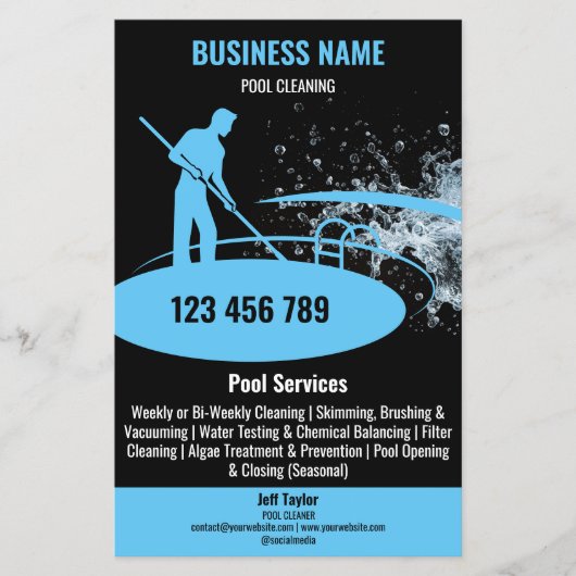 Zwembad schoonmaakdiensten Zwembad Onderhoud en re Flyer (Voorkant)