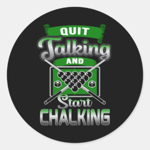 Zwembad snooker biljart 8 bal biljart grappig cade ronde sticker