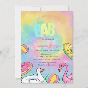 Zwembad Speelgoed Tye Dye Baby Shower  Kaart