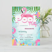 Zwembad Speelgoed Zomer Verjaardagsfeest Kaart (Staand voorkant)