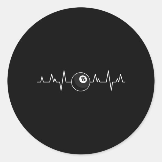 Zwembad Spelers Hebeat Biljart 8 Bal Ronde Sticker (Voorkant)