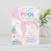 ZWEMBAD Splish Splash Het Is Een Zeemeermin Verjaa Kaart (Staand voorkant)