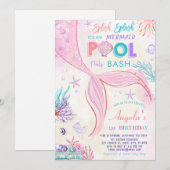 ZWEMBAD Splish Splash Het Is Een Zeemeermin Verjaa Kaart (Voorkant / Achterkant)