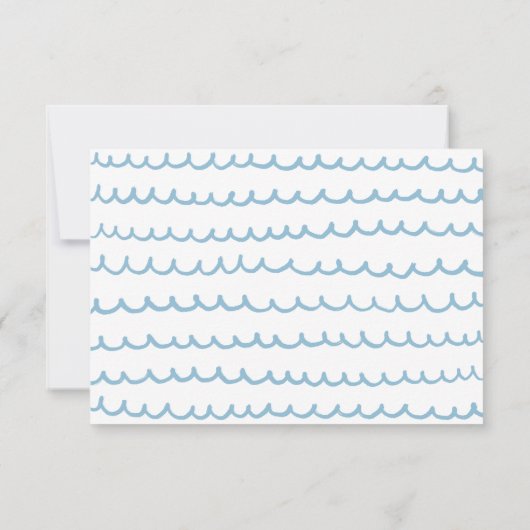 Zwembad & Strand Nautical Blauwe Golven | Kinderve Bedankkaart (Achterkant)