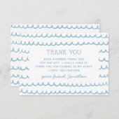 Zwembad & Strand Nautical Blauwe Golven | Kinderve Bedankkaart (Voorkant / Achterkant)