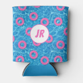 Zwembad Strand Verjaardagsfeestje Monogram Blikjeskoeler (Voorkant)