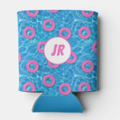 Zwembad Strand Verjaardagsfeestje Monogram Blikjeskoeler (Achterkant)