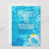 Zwembad Sweet 16 Verjaardagsfeest Uitnodigen Kaart (Voorkant)