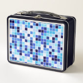 Zwembad Tegels, Blauw Mozaïek Tegels, Geometrisch (Voorkant)